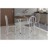 Conjunto Sala De Jantar Artefamol Bruna Mesa Com 4 Cadeiras Branco/rattan