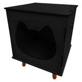 Casinha Toca Cat Line Pet Gato Premium Mdf Pés Palito Preto