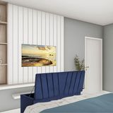 Calçadeira Recamier Baú 140cm Casal Suede Azul Marinho