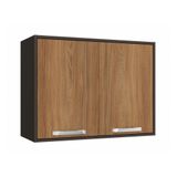 Aéreo 2 Portas 80cm Em Mdp Preto Fosco