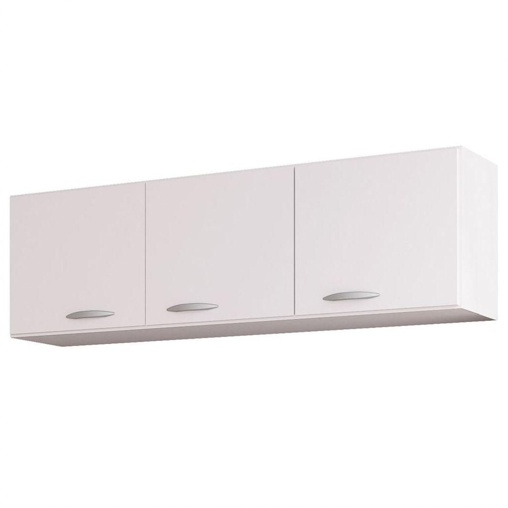 Armário Aéreo 3 Portas 120cm Branco - Poquema