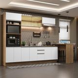 Cozinha 315001 Com Armário, Balcão E Bancada Rustic/branco