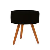 Puff Decorativo Sala Suede Redondo Balaqui Decor Preto