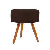 Puff Puf Decorativo Pés Palito Suede Areá Gourmet Marrom