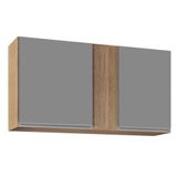 Armário Aéreo 100cm 2 Portas Indiana Castanho Cinza