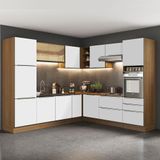 Cozinha Com Armário E Balcão Rustic/branco Veludo