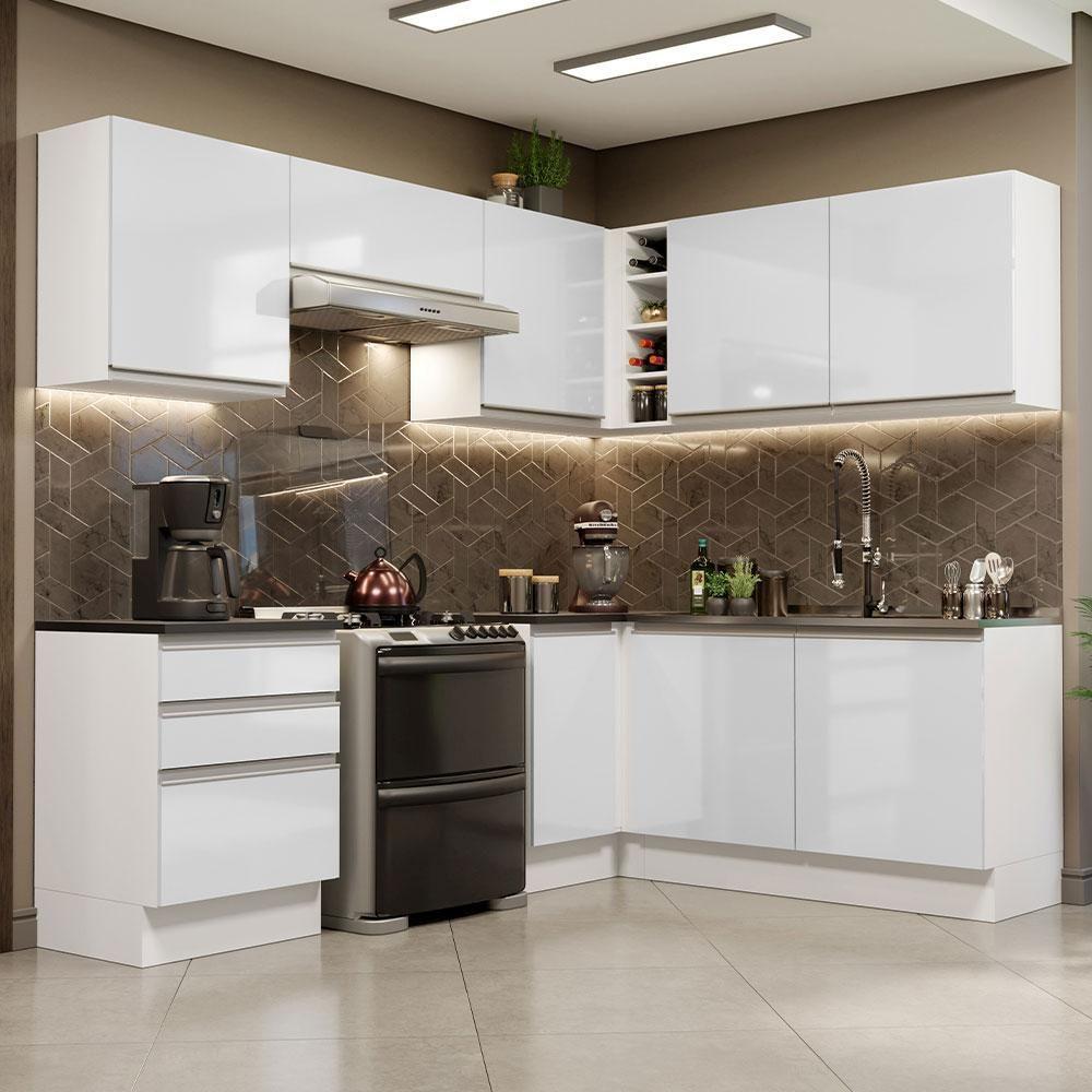 Cozinha Completa 409001 Armário E Balcão Branco Brilho