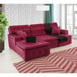 Sofá Retrátil e Chaise Orlando 280x190 Vinho