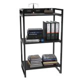 Estante Livreiro Multiuso Prisma Estilo Industrial 60cm 3 Prateleiras C08 Preto Onix - Mpozenato