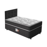 Cama Box Conjugada Solteiro D26 + Cabeceira Preta