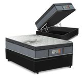 Cama Box Baú Viuva Preta + Colchão New Aspen 128x188x72cm