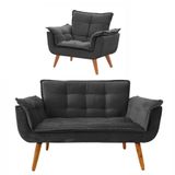 Conjunto De Poltronas Opala 1 Namoradeira Cinza