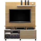 Home Theater Valdemóveis Star Para Tv De Ate 60 Polegadas Com Porta E Nichos Cinamomo Off White