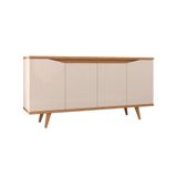 Aparador Buffet 4 Portas Kira Cor Off White E Noce