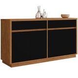 Balcão Aparador Buffet 4 Portas 2 Gavetas 100% Mdf Anne N02 Ypê Preto