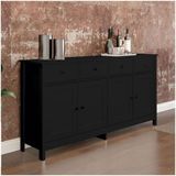 Aparador Buffet Ditália 4 Portas 4 Gavetas R-626 Preto