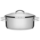 Panela De Fundo Triplo Rasa 4,7L Caçarola Inox Com Tampa 24cm Tramontina Solar