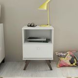 Mesa De Cabeceira Movelbento Retrô Com 1 Gaveta Rt3019 Branco