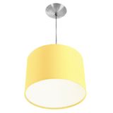 Lustre Cúpula Pendente Dome Estampado Amarelo Bolinha