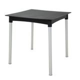 Mesa Laura Rattan Polipropileno Preto Pernas De Alumínio