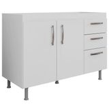 Balcão Gabinete De Pia 120cm Nathan 2 Portas Branco