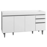 Balcão Gabinete para Pia 150cm sem Tampo, 4 Portas e 2 Gavetas