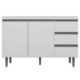 Balcão Gabinete De Pia 120cm 2 Portas 3 Gavetas Branco