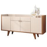 Balcão Aparador Buffet 4 Portas Melodia Off White Nature