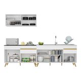 Cozinha Compacta Veneza Gw Mp2077 Armário E Balcão Branca