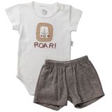 Conjunto de Bebê Body Curto e Short Leão