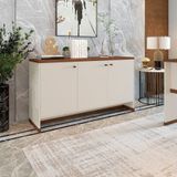 Aparador Buffet 3 Portas Sala De Jantar Off White/naturale