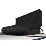 Colchão Futon Casal Dobrável Sofa Cama Preto