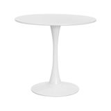 Mesa Saarinen Tulipa Redonda 80cm Tampo Madeira Branca