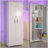 Balcão Armário Branco Com 2 Portas P/ Área De Serviço
