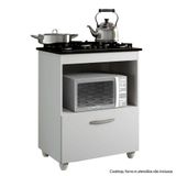 Balcão Para Cooktop 4 Bocas 1 Porta Salvia Kaiki Móveis Branco