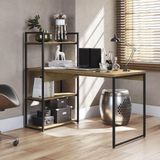 Mesa Computador Li010 3 Prateleiras Kappesberg Freijó Preto