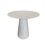Mesa De Apoio Cone Laqueada Tampo 60cm 60cm Branco
