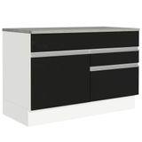 Balcão Gabinete De Pia 120 X 60 Cm 1 Porta 2 Gavetas Branco