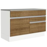 Balcão Gabinete De Pia 120 X 60 Cm 1 Porta 2 Gavetas Branco