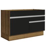 Balcão Gabinete De Pia 120 X 60 Cm 1 Porta 2 Gavetas Rustic