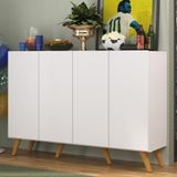 Aparador Buffet 4 Portas Alemanha Br3556 Branco Natural