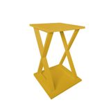 Mesa X Lateral De Apoio Ou Mesa De Cabeceira Amarelo Laca