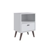 Mesa De Cabeceira 35cm 1 Nicho 1 Gaveta Cb201 Branco