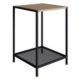 Mesa Lateral 1 Prateleira Estilo Industrial York Hanover/preto