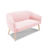 Namoradeira 02 Lugares Stella Suede Rosa Bebê Natural