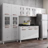 Cozinha De Aço Completa Com Balcão Glass Branco