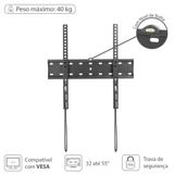 Suporte Para Tv Led- Lcd De 32&quot; A 55&quot; Fixo Com Nivel Bolha E