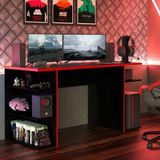 Mesa Para Computador - Preto/vermelho Preto