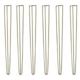 Kit 6 Pés De Metal 90 Cm Aparador E Mesa De Canto Dourado