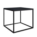 Mesa Lateral Estilo Industrial Cube Preto Texturizado/preto - Artesano